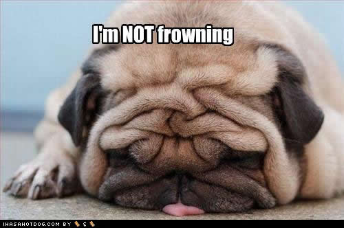 Frowning